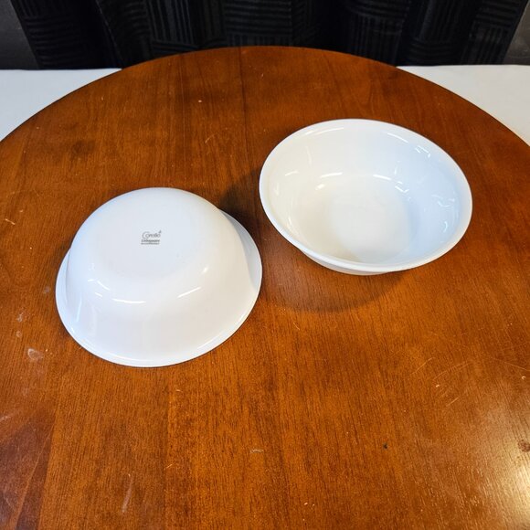 1970s Corelle Winter White Frost 2 pc Cereal Soup Bowls 6-1/4" - Picture 2 of 3